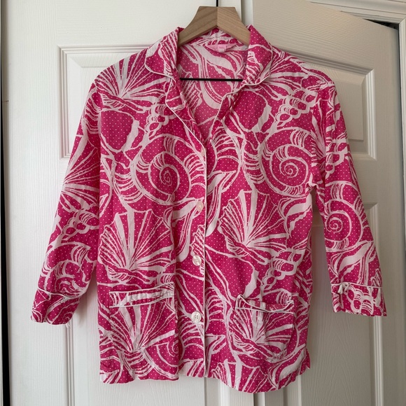 Lily Pulitzer pink shell cotton sleep shirt - Picture 6 of 6